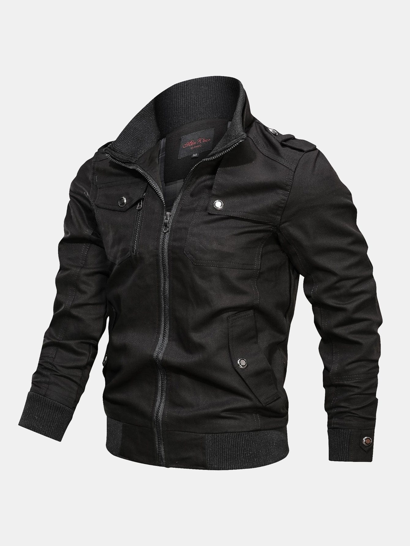 Velira Coats & Jackets juoda / S Chino užtrauktuku užsegama striukė