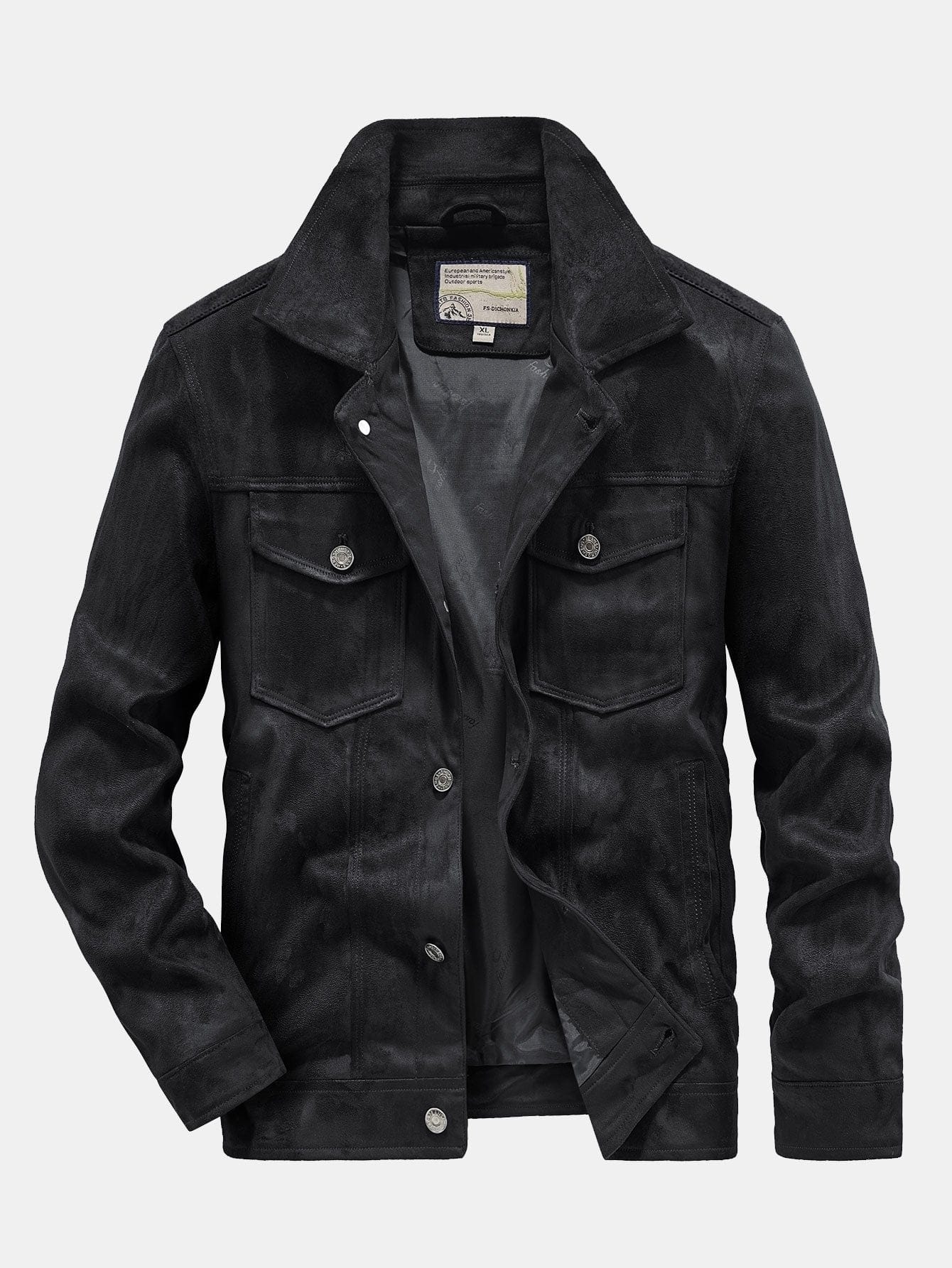 Velira Coats & Jackets juoda / S Dirbtinio Suede Švarkas