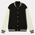 Velira Coats & Jackets juoda / S Džersio kontrasto preppy striukė