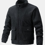 Velira Coats & Jackets juoda / S Funnel Neck Zipped Corduroy Jacket