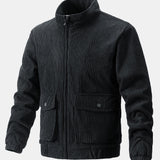 Velira Coats & Jackets juoda / S Funnel Neck Zipped Corduroy Jacket