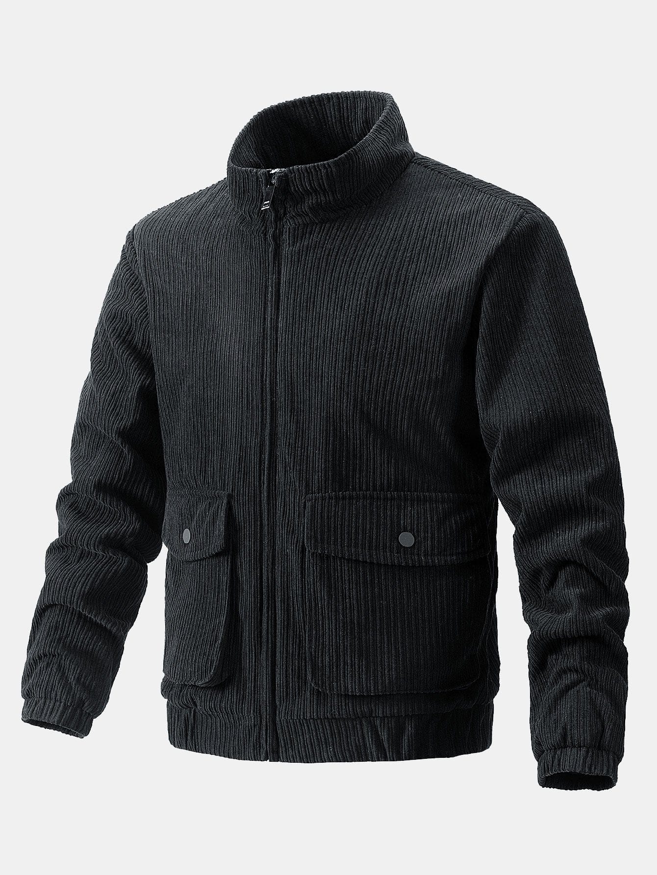 Velira Coats & Jackets juoda / S Funnel Neck Zipped Corduroy Jacket