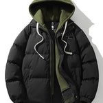 Velira Coats & Jackets juoda / S Kontrasto užtrauktukas su gobtuvu pūkinė striukė