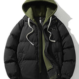 Velira Coats & Jackets juoda / S Kontrasto užtrauktukas su gobtuvu pūkinė striukė