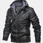 Velira Coats & Jackets juoda / S Nuimamas gobtuvas su užtrauktuku PU odos striukė