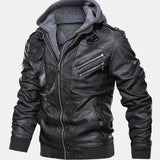 Velira Coats & Jackets juoda / S Nuimamas gobtuvas su užtrauktuku PU odos striukė