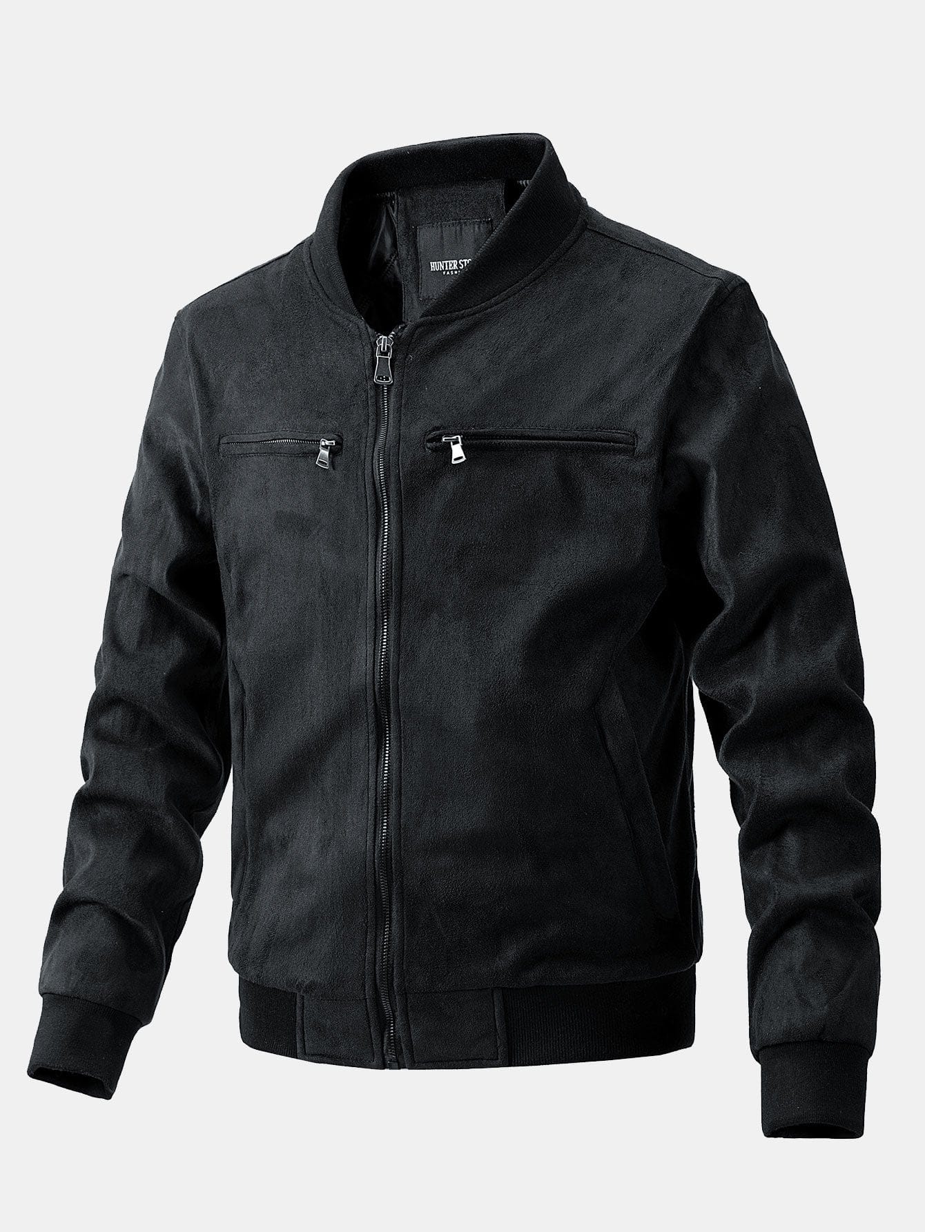 Velira Coats & Jackets juoda / S Suede Bomber Striukė su Dygsniuota Pamušalu