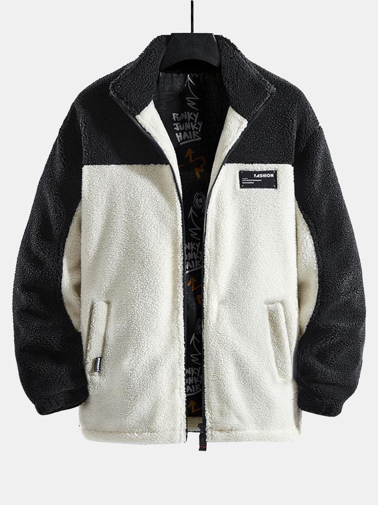 Velira Coats & Jackets juoda / S Teddy Fleece Pataisytas Užtrauktukas Striukė