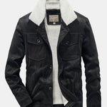Velira Coats & Jackets juoda / S Teddy pamušalu dirbtinio suede švarkas