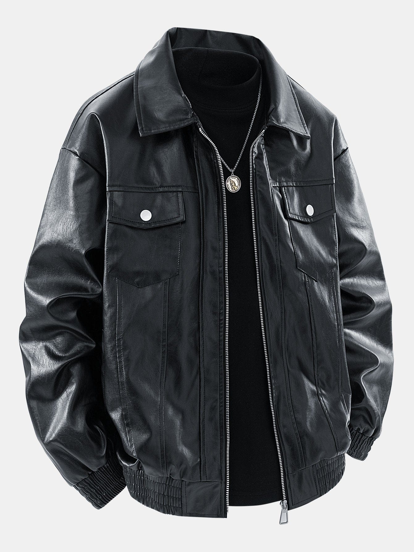 Velira Coats & Jackets juoda / S Užtrauktuko PU odos striukė