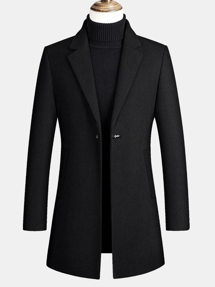 Velira Coats & Jackets juoda / S Vienos Krūtinės Apykaklės Vilnonis Paltas
