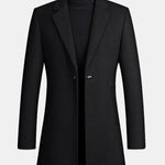Velira Coats & Jackets juoda / S Vienos Krūtinės Apykaklės Vilnonis Paltas