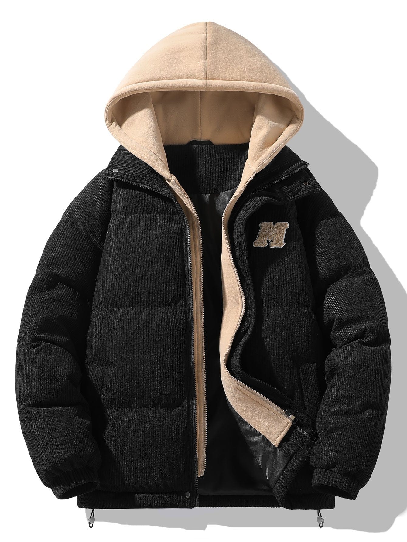 Velira Coats & Jackets juoda / XS Kordūrinis gobtuvas pūkinis paltas