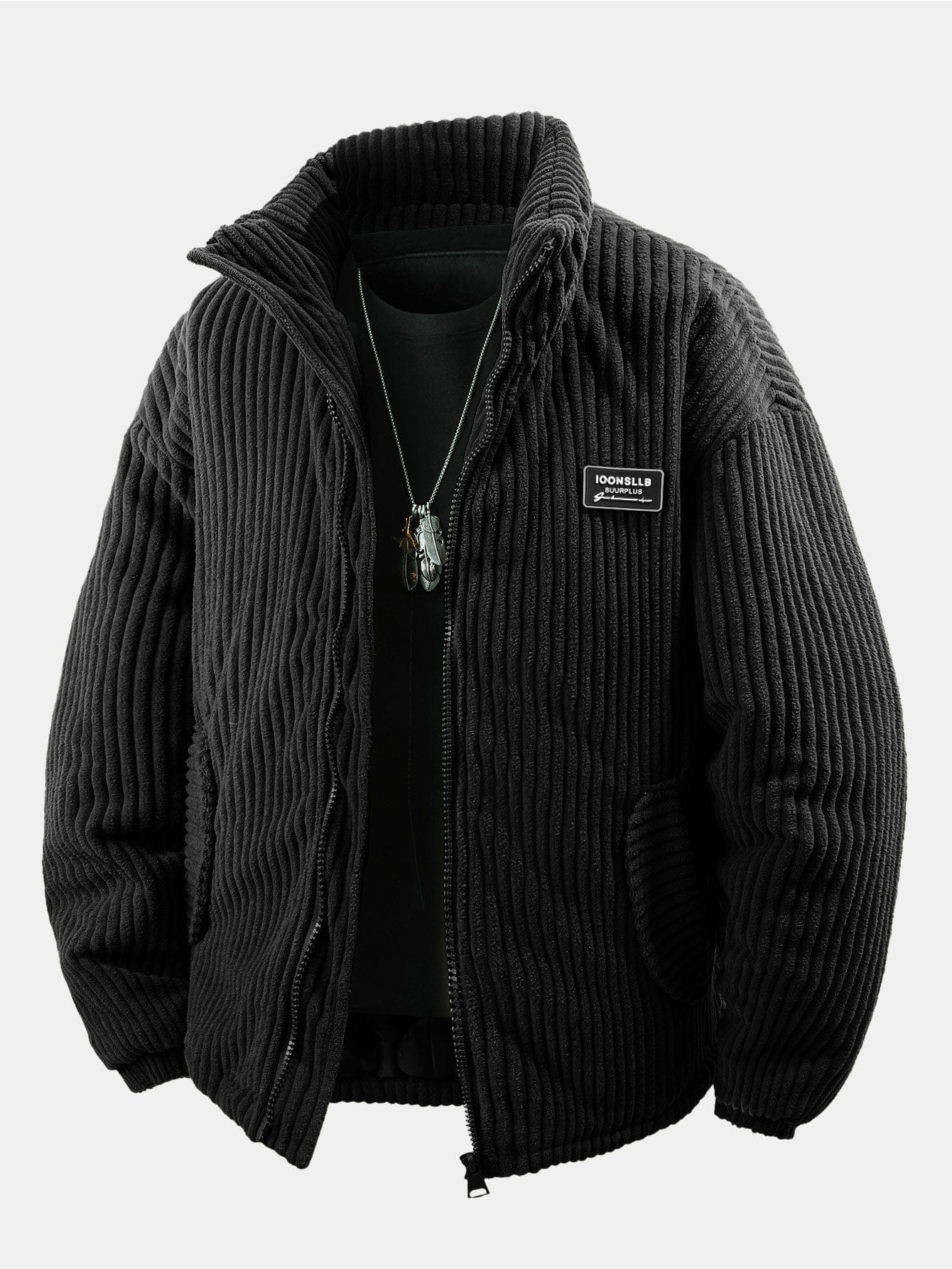 Velira Coats & Jackets juoda / XS Pamušalu išklotas kordūrojo paltas