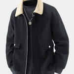 Velira Coats & Jackets juoda / XS Teddy pamušalu džinsinis užtrauktuko švarkas