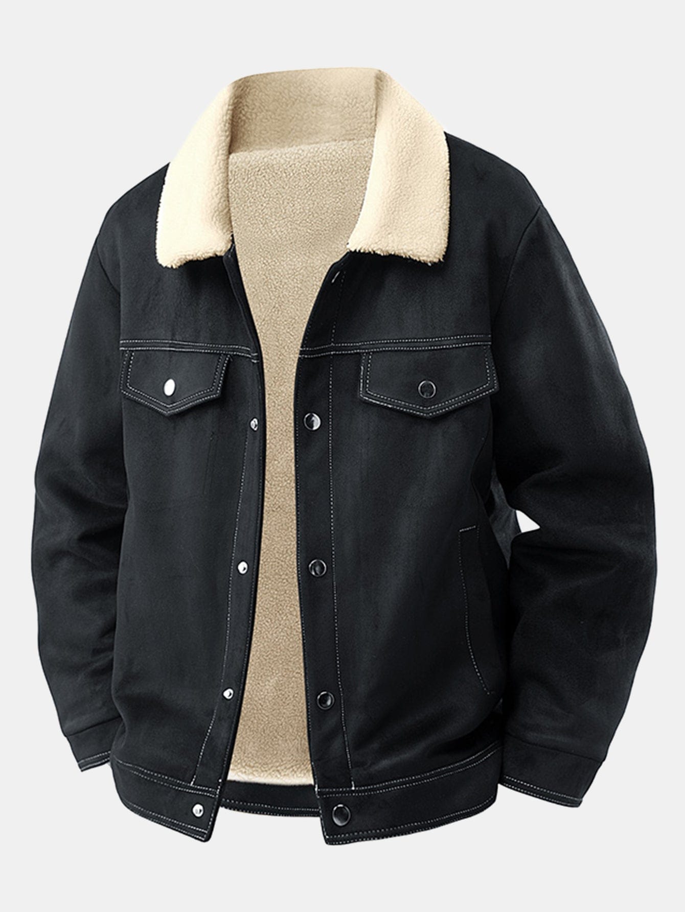 Velira Coats & Jackets juoda / XS Teddy pamušalu odinė striukė