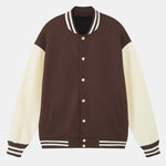 Velira Coats & Jackets kava / S Džersio kontrasto preppy striukė