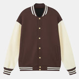 Velira Coats & Jackets kava / S Džersio kontrasto preppy striukė