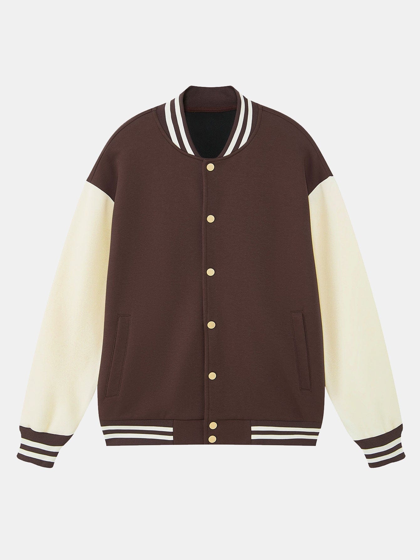 Velira Coats & Jackets kava / S Džersio kontrasto preppy striukė