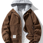 Velira Coats & Jackets kava / S Pamuštas Kvadratinis Kordūro Paltas su Gobtuvu
