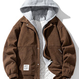Velira Coats & Jackets kava / S Pamuštas Kvadratinis Kordūro Paltas su Gobtuvu