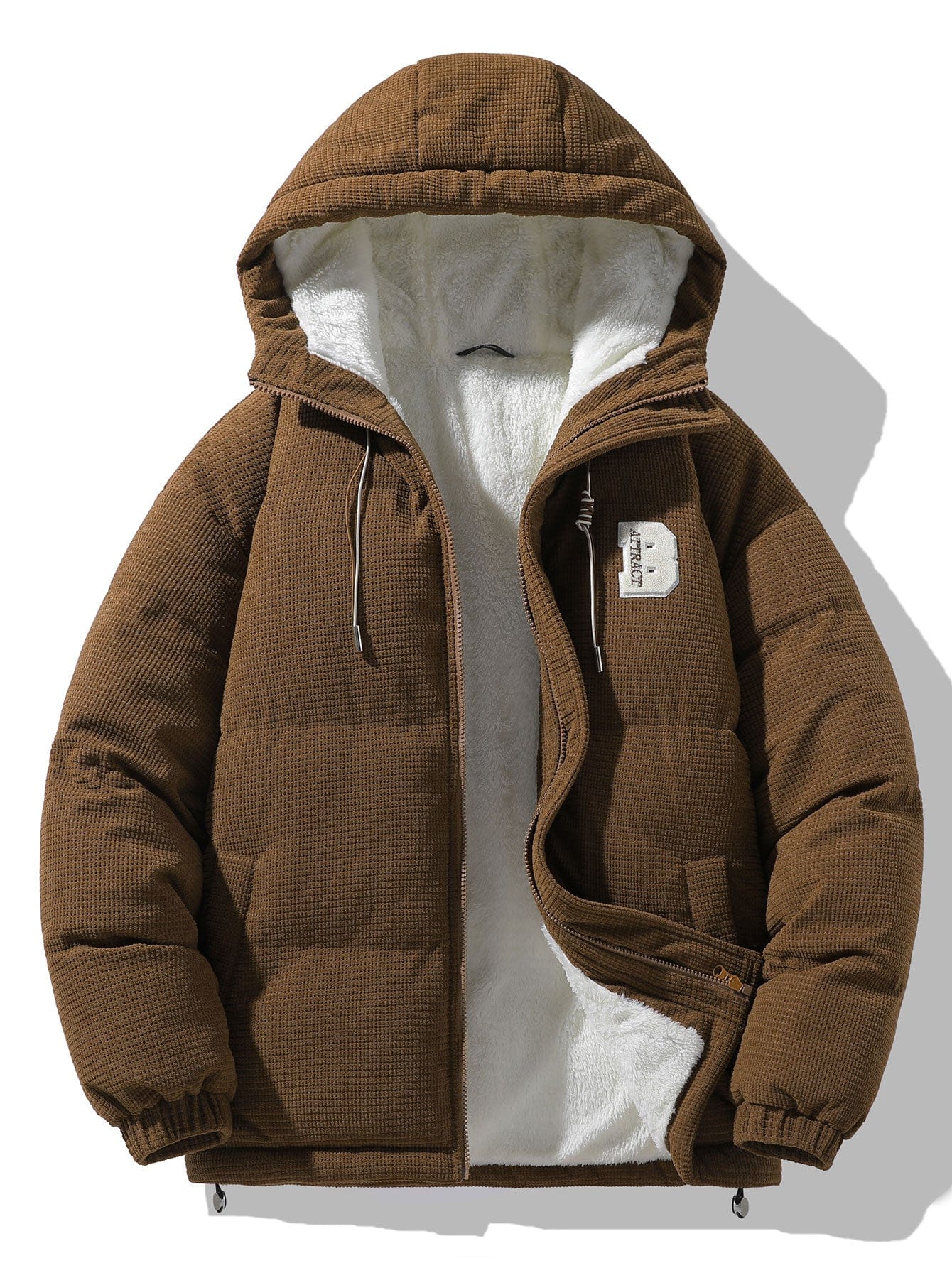 Velira Coats & Jackets kavos / XS Teddy pamušalu velveto su gobtuvu pūkinis paltas
