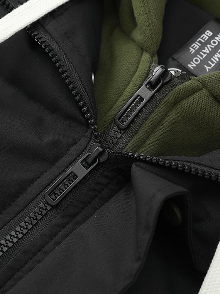 Velira Coats & Jackets Kontrasto užtrauktukas su gobtuvu pūkinė striukė