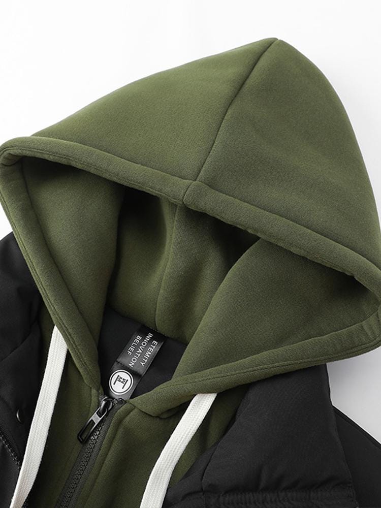 Velira Coats & Jackets Kontrasto užtrauktukas su gobtuvu pūkinė striukė