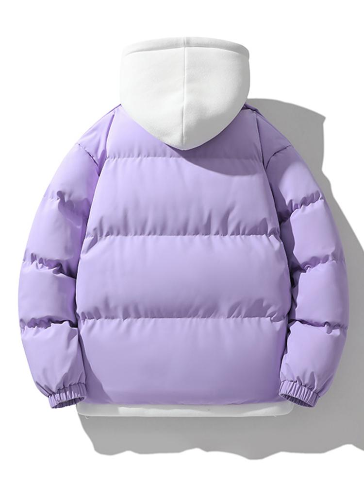 Velira Coats & Jackets Kontrasto užtrauktukas su gobtuvu pūkinė striukė