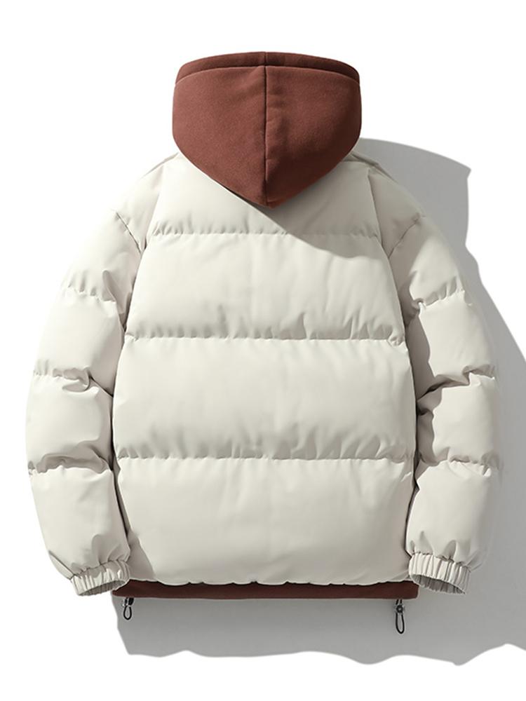 Velira Coats & Jackets Kontrasto užtrauktukas su gobtuvu pūkinė striukė