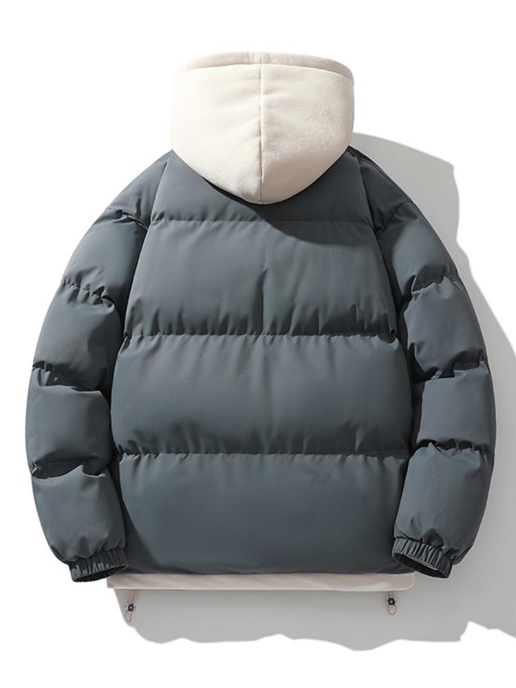Velira Coats & Jackets Kontrasto užtrauktukas su gobtuvu pūkinė striukė