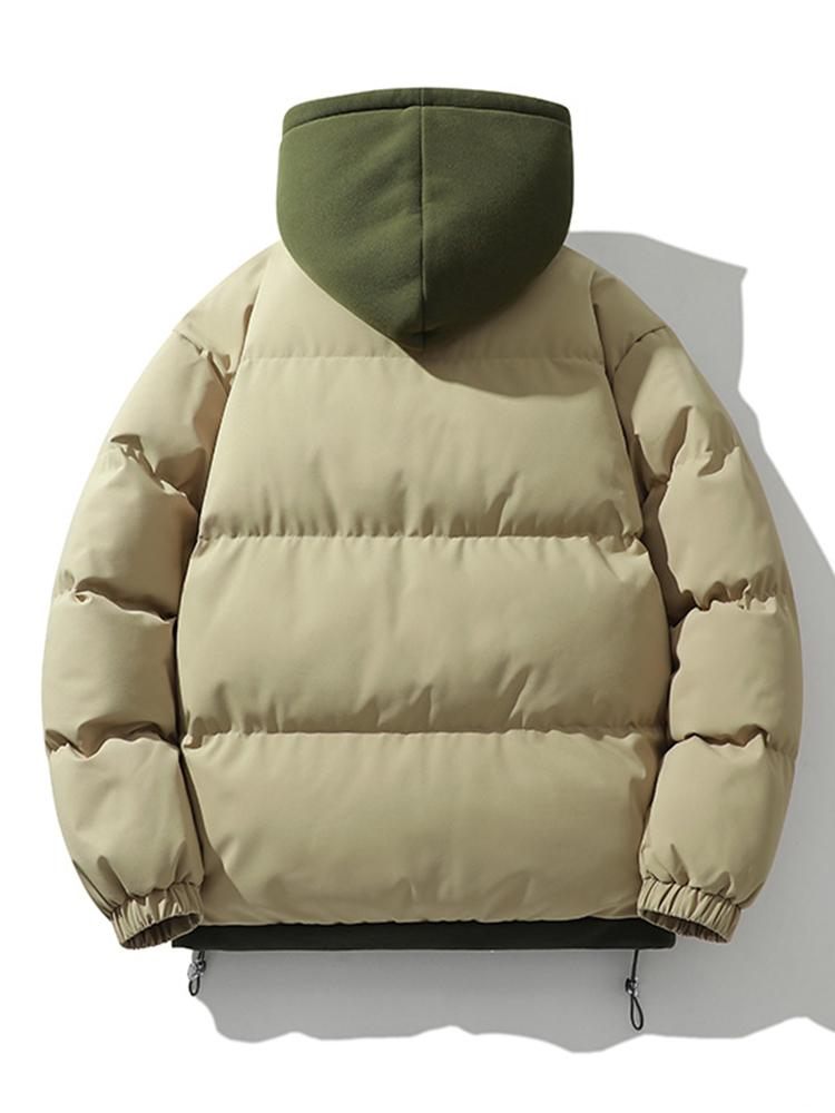 Velira Coats & Jackets Kontrasto užtrauktukas su gobtuvu pūkinė striukė
