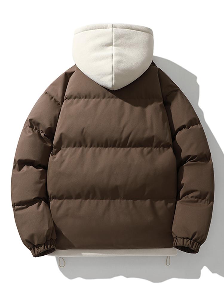Velira Coats & Jackets Kontrasto užtrauktukas su gobtuvu pūkinė striukė