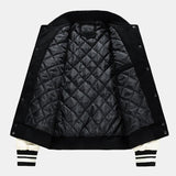 Velira Coats & Jackets Kontrasto vilnos išvaizdos PU beisbolo striukė