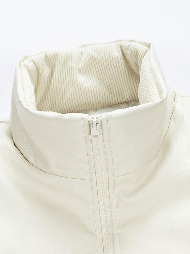 Velira Coats & Jackets Kordūroja PU Pataisytas Pūkinis Paltas