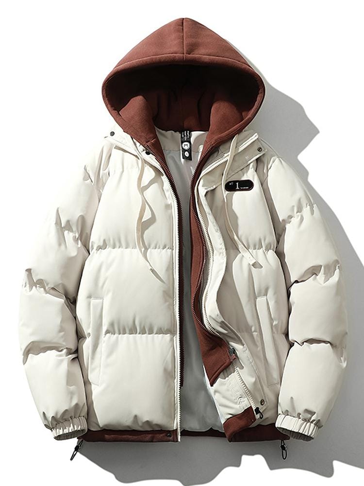 Velira Coats & Jackets kreminė / S Kontrasto užtrauktukas su gobtuvu pūkinė striukė