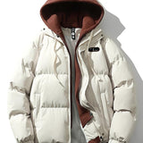 Velira Coats & Jackets kreminė / S Kontrasto užtrauktukas su gobtuvu pūkinė striukė