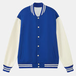 Velira Coats & Jackets mėlyna / S Džersio kontrasto preppy striukė