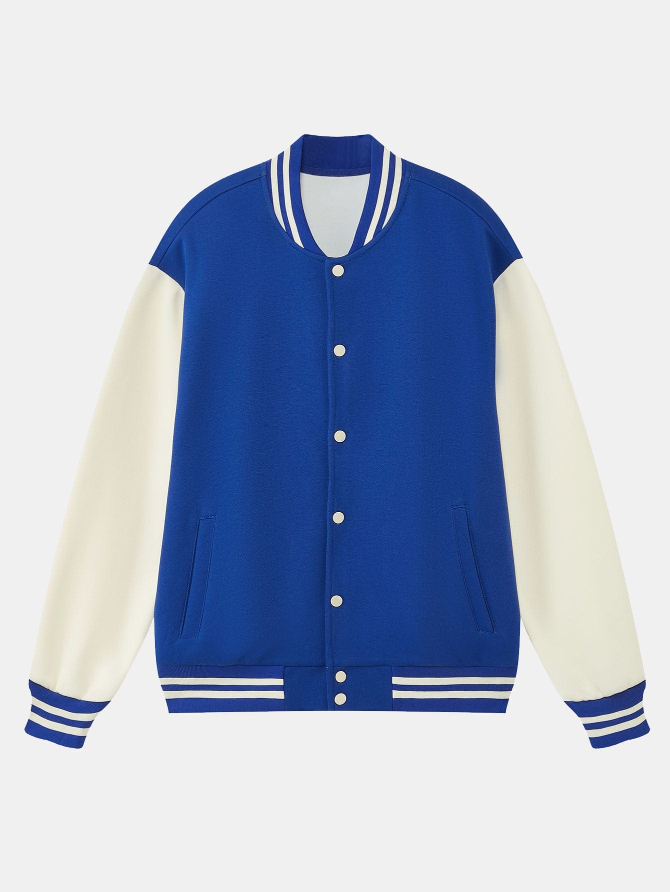 Velira Coats & Jackets mėlyna / S Džersio kontrasto preppy striukė