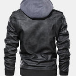 Velira Coats & Jackets Nuimamas gobtuvas su užtrauktuku PU odos striukė