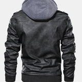 Velira Coats & Jackets Nuimamas gobtuvas su užtrauktuku PU odos striukė