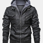 Velira Coats & Jackets Nuimamas gobtuvas su užtrauktuku PU odos striukė