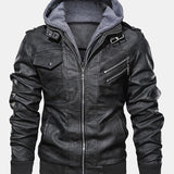 Velira Coats & Jackets Nuimamas gobtuvas su užtrauktuku PU odos striukė