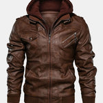 Velira Coats & Jackets Nuimamas gobtuvas su užtrauktuku PU odos striukė