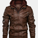 Velira Coats & Jackets Nuimamas gobtuvas su užtrauktuku PU odos striukė