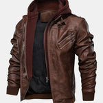 Velira Coats & Jackets Nuimamas gobtuvas su užtrauktuku PU odos striukė