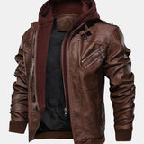 Velira Coats & Jackets Nuimamas gobtuvas su užtrauktuku PU odos striukė