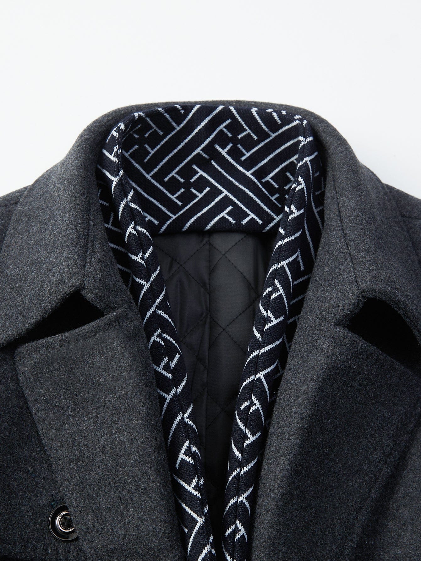 Velira Coats & Jackets Nuspaudžiamas šalikas su notch apykakle vilnonis paltas