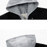 Velira Coats & Jackets Pamuštas Kvadratinis Kordūro Paltas su Gobtuvu