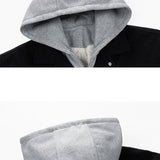 Velira Coats & Jackets Pamuštas Kvadratinis Kordūro Paltas su Gobtuvu